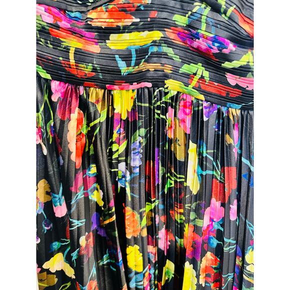 AIIFOS Black Floral A-Line Sleeveless Halter Neck Adrianna Gown size 8 - Picture 12 of 16